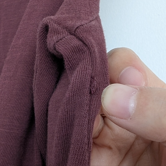 Gudrun Sjoden 100% Organic Cotton Maroon Long Sleeve Pocket Dress Lagenlook Sz M - Picture 13 of 16